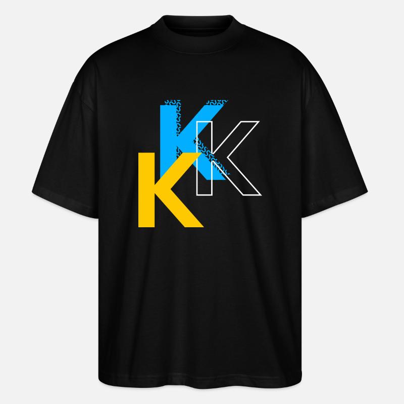 Buchstabe K - Stanley/Stella Oversized Unisex Bio T-Shirt Blaster 2.0 - Schwarz