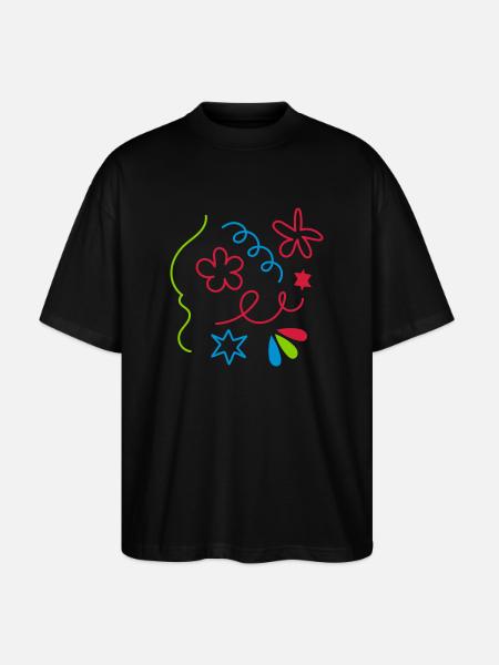 Happy Color - Stanley/Stella Oversized Unisex Organic T-shirt Blaster 2.0 - black