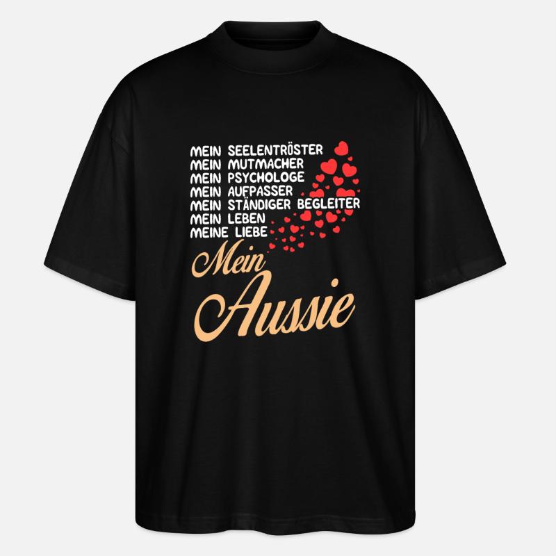 Aussie - Mein - Stanley/Stella Oversized Unisex Bio T-Shirt Blaster 2.0 - Schwarz