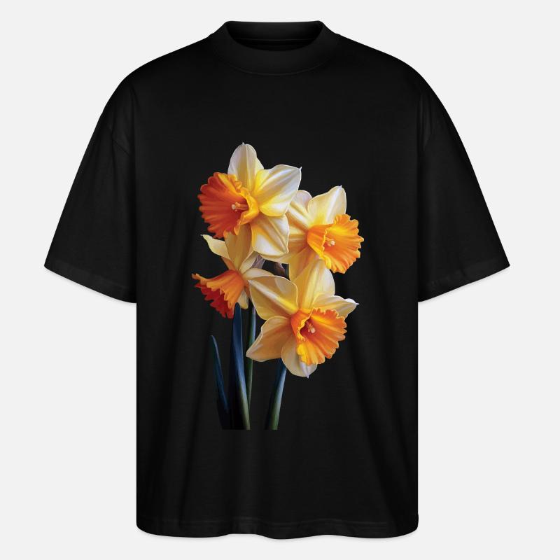 Narzisse - Stanley/Stella Oversized Unisex Bio T-Shirt Blaster 2.0 - Schwarz