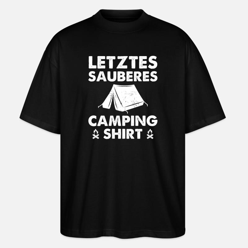 Letztes Sauberes Camping Shirt - Stanley/Stella Oversized Unisex Bio T-Shirt Blaster 2.0 - Schwarz