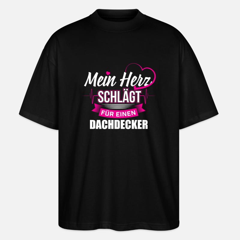 Dachdecker Zimmermann Herz - Stanley/Stella Oversized Unisex Bio T-Shirt Blaster 2.0 - Schwarz