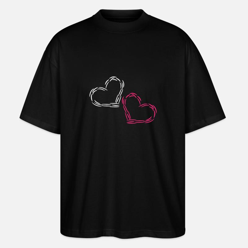Herz Herzchen - Stanley/Stella Oversized Unisex Bio T-Shirt Blaster 2.0 - Schwarz