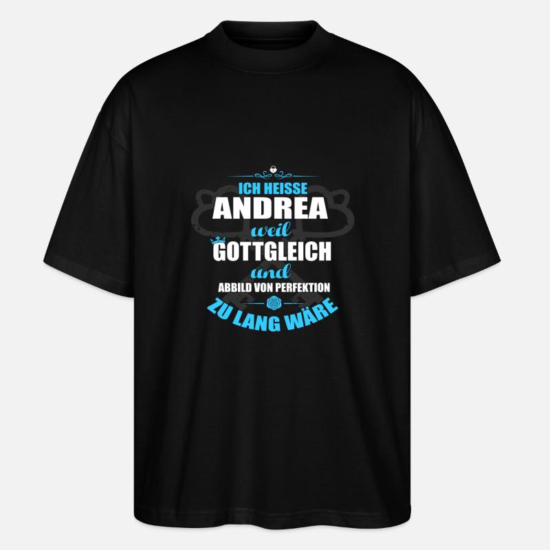 ANDREA-Geschenk - Stanley/Stella Oversized Unisex Bio T-Shirt Blaster 2.0 - Schwarz