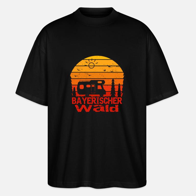 Bayrischer Wald Camping - Stanley/Stella Oversized Unisex Bio T-Shirt Blaster 2.0 - Schwarz