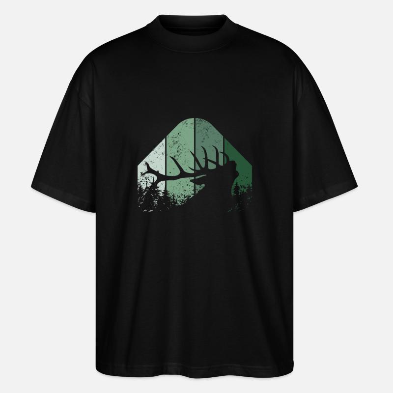 Deer forester hunter - Stanley/Stella Oversized Unisex Organic T-shirt Blaster 2.0 - black