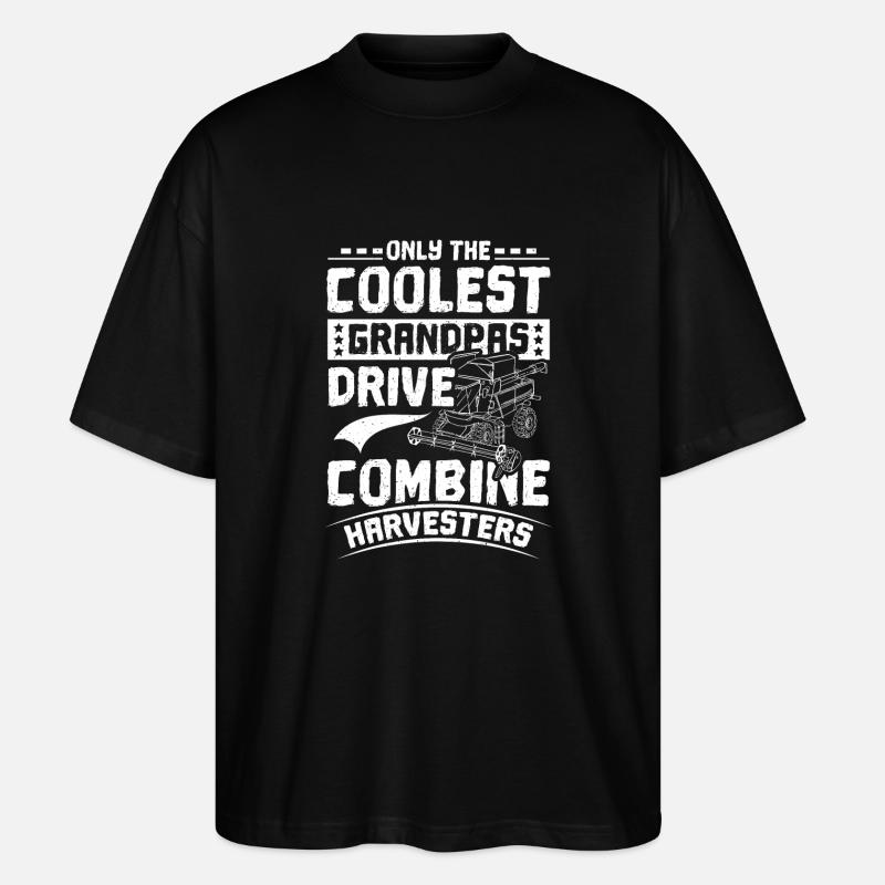 Moissonneuse-batteuse Grand-père - T-shirt bio Blaster 2.0 coupe oversize Stanley/Stella Unisexe - noir