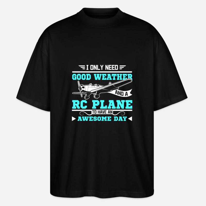RC Plane journée géniale - T-shirt bio Blaster 2.0 coupe oversize Stanley/Stella Unisexe - noir