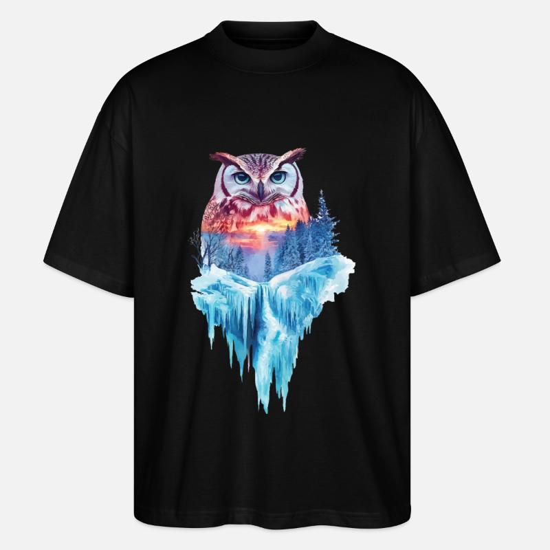 Eule - Stanley/Stella Oversized Unisex Bio T-Shirt Blaster 2.0 - Schwarz
