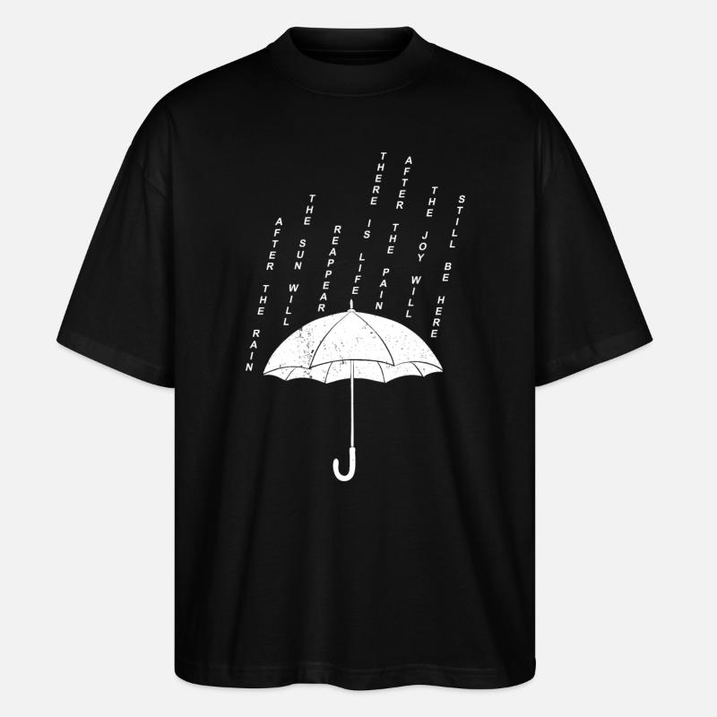 Rain Quote Graphic - Stanley/Stella Oversized Unisex Organic T-shirt Blaster 2.0 - black