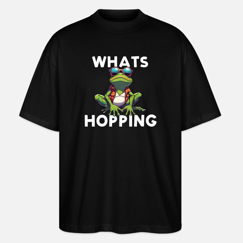 Whats Hopping - Stanley/Stella Oversized Unisex Bio T-Shirt Blaster 2.0 - Schwarz