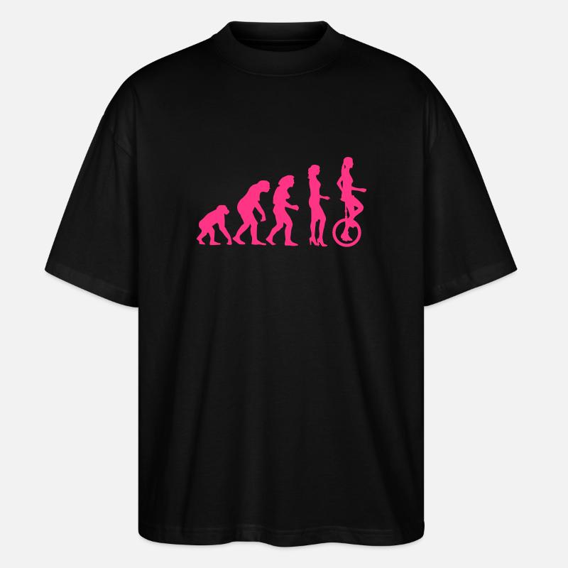 evolution_einradfahrerin_1c - Stanley/Stella Oversized Unisex Bio T-Shirt Blaster 2.0 - Schwarz