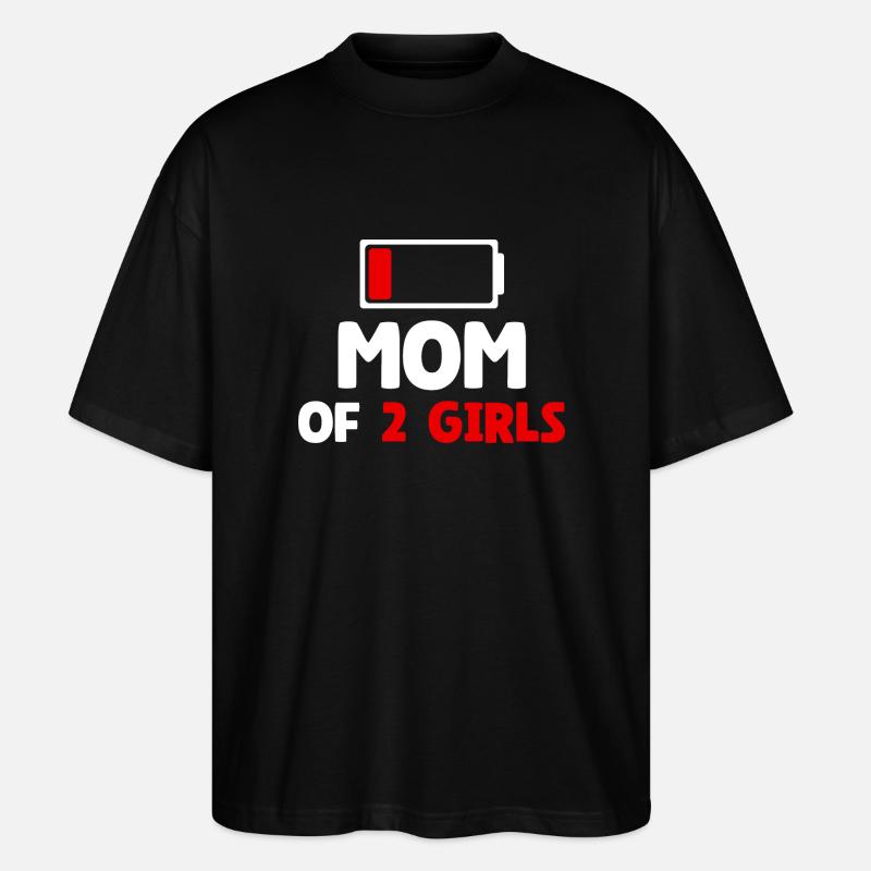 Maman de 2 filles - T-shirt bio Blaster 2.0 coupe oversize Stanley/Stella Unisexe - noir