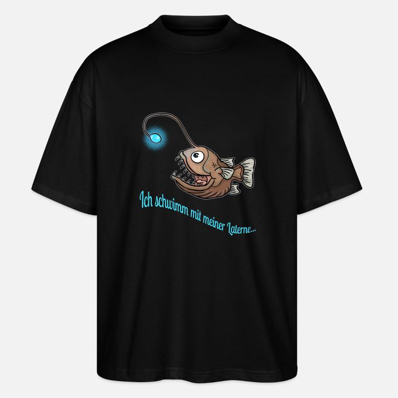 Anglerfisch - Stanley/Stella Oversized Unisex Bio T-Shirt Blaster 2.0 - Schwarz