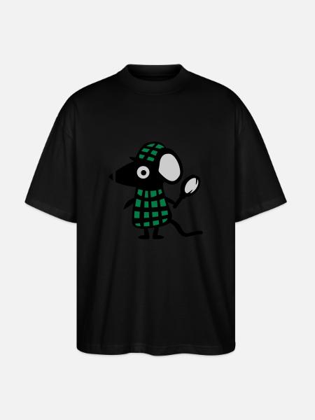 Mouse detective - Rat - Stanley/Stella Oversized Unisex Organic T-shirt Blaster 2.0 - black