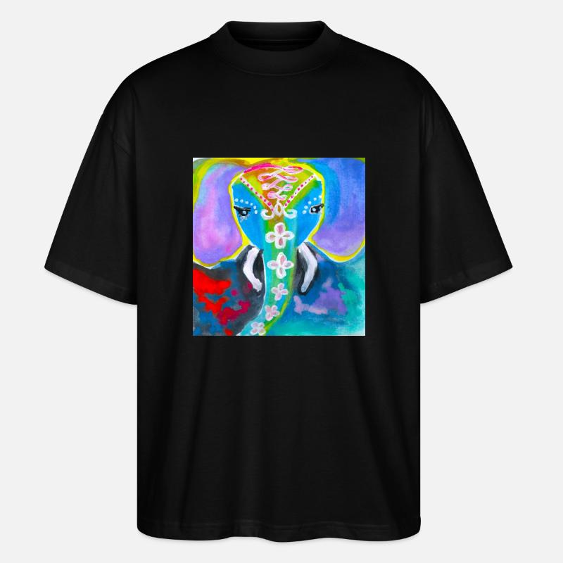 Elefant - Stanley/Stella Oversized Unisex Bio T-Shirt Blaster 2.0 - Schwarz