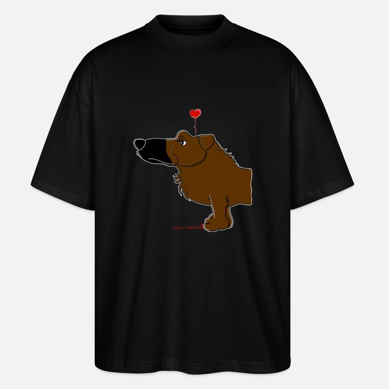 Bande dessinée - Chien « Balou » Wolly Sheepling - T-shirt bio Blaster 2.0 coupe oversize Stanley/Stella Unisexe - noir