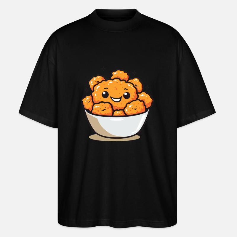 Süße Hähnchenstücke Comic - Stanley/Stella Oversized Unisex Bio T-Shirt Blaster 2.0 - Schwarz