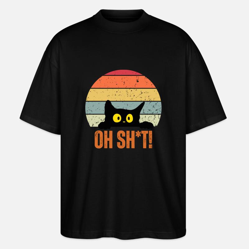 Schockierende Katze - Stanley/Stella Oversized Unisex Bio T-Shirt Blaster 2.0 - Schwarz