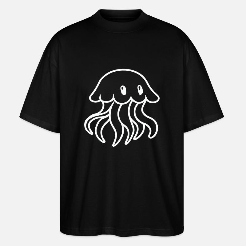 Bande dessinée méduse - T-shirt bio Blaster 2.0 coupe oversize Stanley/Stella Unisexe - noir