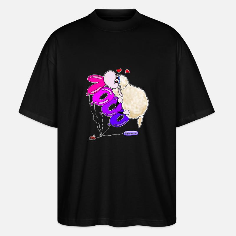 Wolly Sheepling 1000 Abonnenten - Stanley/Stella Oversized Unisex Bio T-Shirt Blaster 2.0 - Schwarz