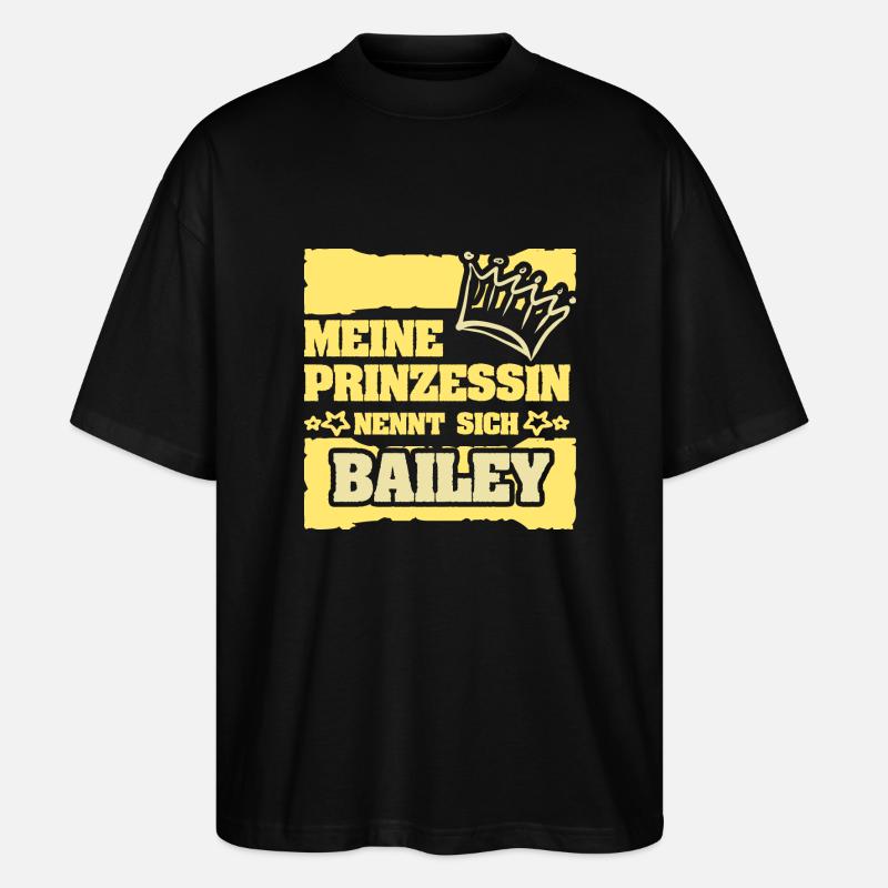 Mädchenname Bailey - Stanley/Stella Oversized Unisex Bio T-Shirt Blaster 2.0 - Schwarz