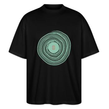 OG Vinyl | Hand-Drawn Paintbrush Style - Stanley/Stella Oversized Unisex Organic T-shirt Blaster 2.0 - black - Front - Alina (178cm) & Michal (187cm)
