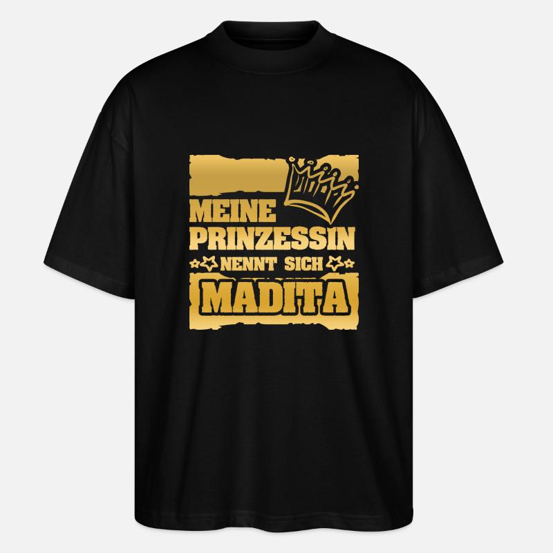 Mädchenname Madita - Stanley/Stella Oversized Unisex Bio T-Shirt Blaster 2.0 - Schwarz