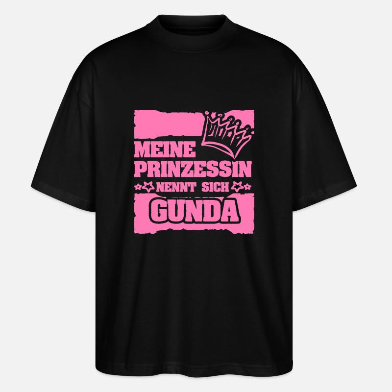 Mädchenname Gunda - Stanley/Stella Oversized Unisex Bio T-Shirt Blaster 2.0 - Schwarz