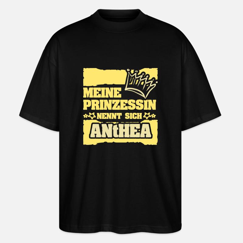 Maedchenname Anthea - Stanley/Stella Oversized Unisex Bio T-Shirt Blaster 2.0 - Schwarz