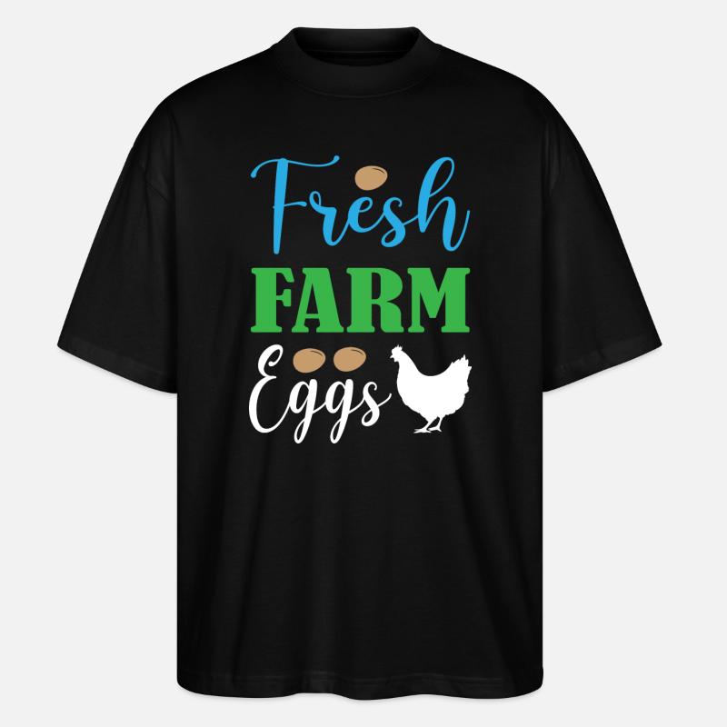 Fresh Farm Eggs - Stanley/Stella Oversized Unisex Bio T-Shirt Blaster 2.0 - Schwarz