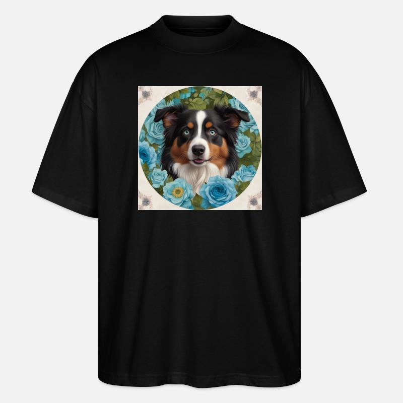 Blauäugiger Australian Shepherd - Stanley/Stella Oversized Unisex Bio T-Shirt Blaster 2.0 - Schwarz