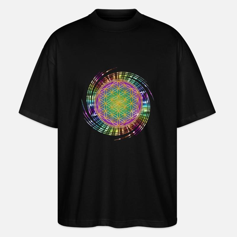 Blume des Lebens - Spirale - Stanley/Stella Oversized Unisex Bio T-Shirt Blaster 2.0 - Schwarz