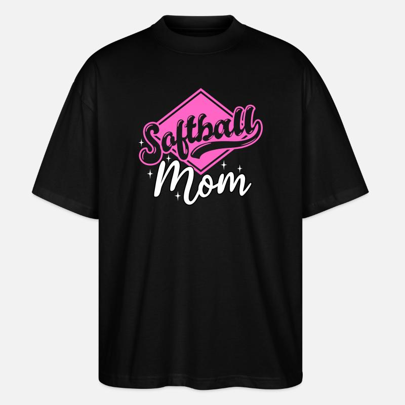 Maman de softball - T-shirt bio Blaster 2.0 coupe oversize Stanley/Stella Unisexe - noir