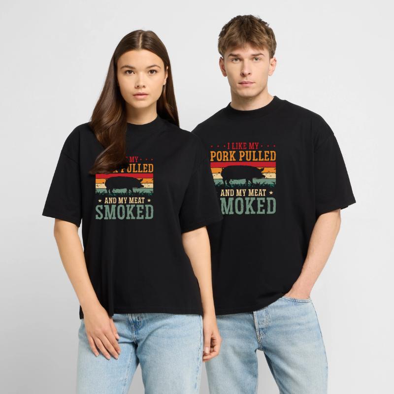 Pulled Pork BBQ I Like My Pork Pulled Grilled Meat Stanley/Stella Oversized Unisex Organic T-shirt Blaster 2.0