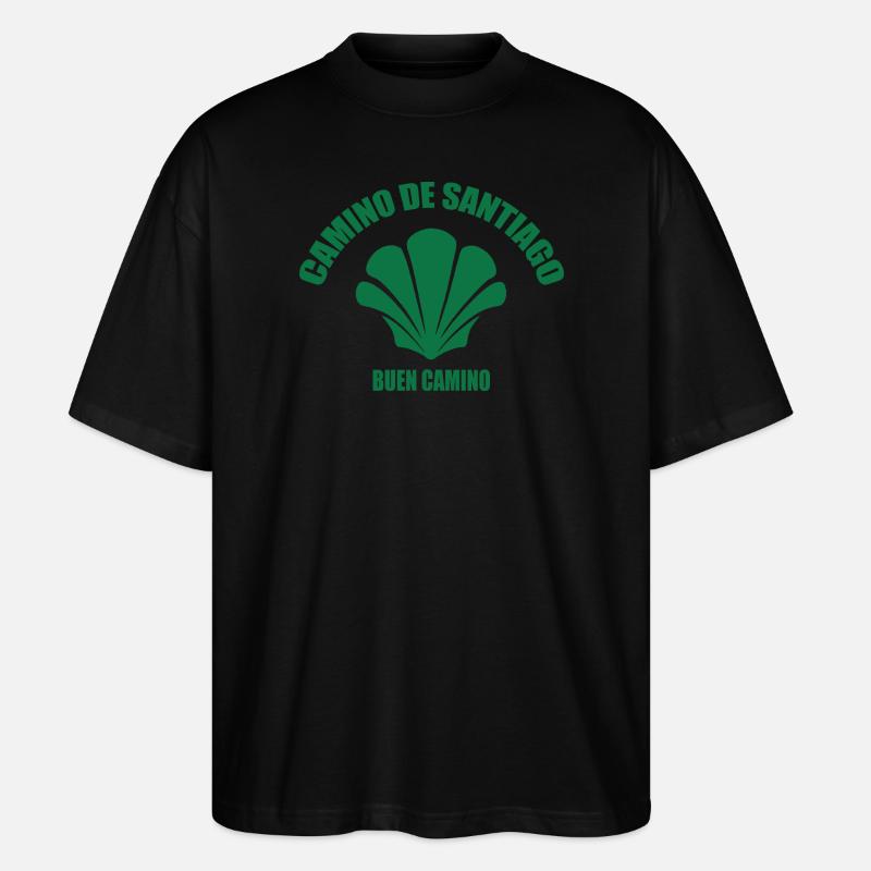 Chemin de Saint-Jacques-de-Compostelle Vert - T-shirt bio Blaster 2.0 coupe oversize Stanley/Stella Unisexe - noir