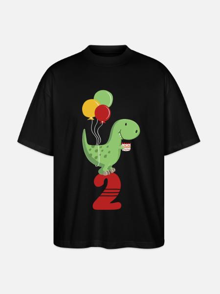 Anden Birthday Boy T Rex Dinosaur - Stanley/Stella Oversize Unisex Øko T-shirt Blaster 2.0 - sort