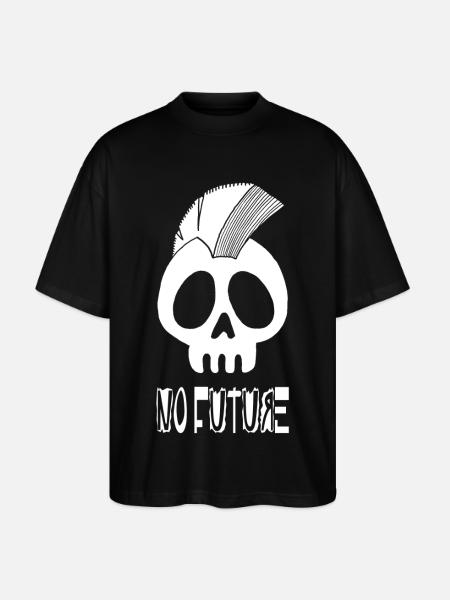White punk skull - Stanley/Stella Oversized Unisex Organic T-shirt Blaster 2.0 - black