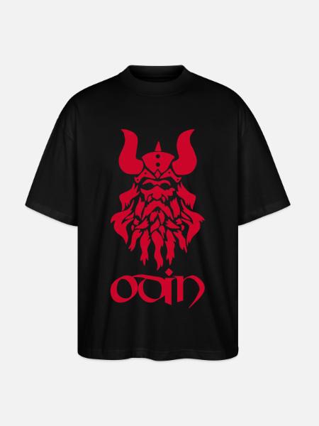 Nordisk Gud Odin (rød) - Stanley/Stella Oversize Unisex Øko T-shirt Blaster 2.0 - sort