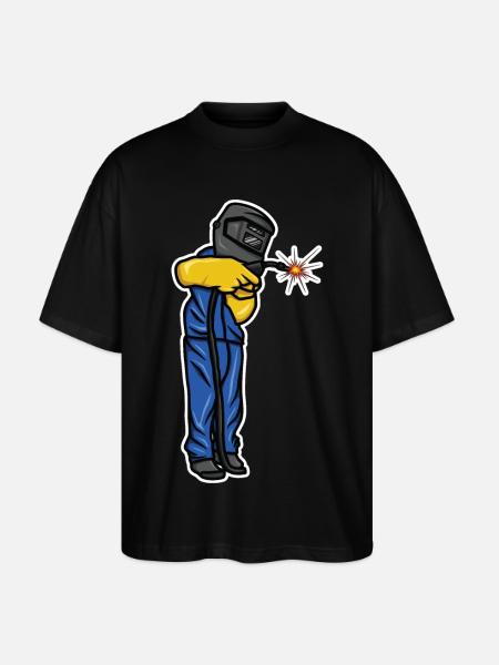 Funny Welder Boy - Stanley/Stella Oversized Unisex Organic T-shirt Blaster 2.0 - black