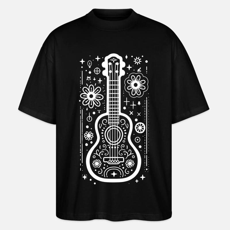 Ukulele Zeichnung - Stanley/Stella Oversized Unisex Bio T-Shirt Blaster 2.0 - Schwarz