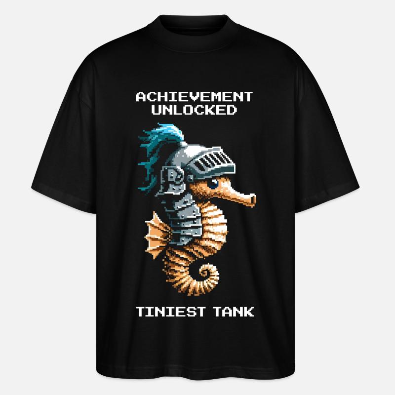 Achievement: kleinster Tank | Seepferdchen - Stanley/Stella Oversized Unisex Bio T-Shirt Blaster 2.0 - Schwarz