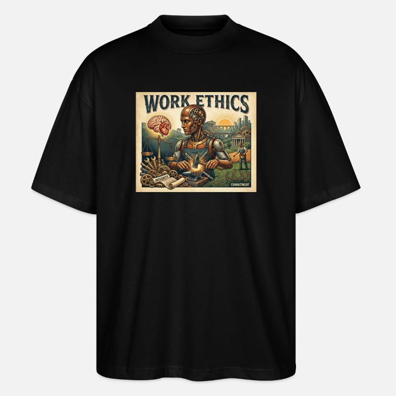 Work Ethics - Stanley/Stella Oversized Unisex Bio T-Shirt Blaster 2.0 - Schwarz