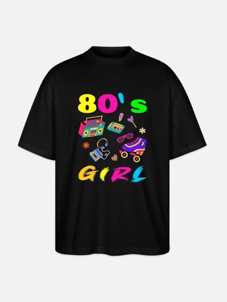 Retro 80-talls T-skjorte fargerike design - Stanley/Stella Blaster 2.0 Økologisk Oversized Unisex T-skjorte - svart