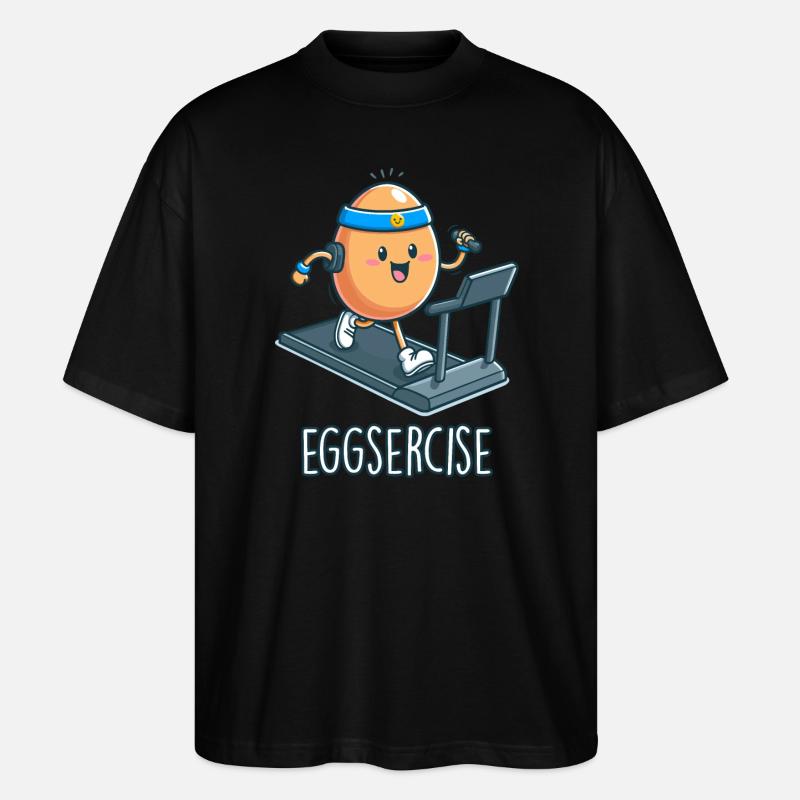 Eggsercise - T-shirt bio Blaster 2.0 coupe oversize Stanley/Stella Unisexe - noir