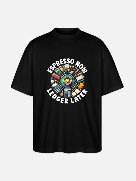 Accountant Controller Accounting Coffee - Stanley/Stella Oversized Unisex Organic T-shirt Blaster 2.0 - black