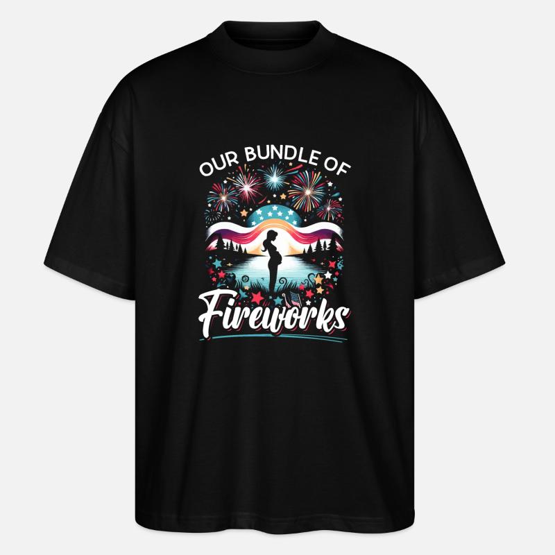 Schwangerschaft Mutter Baby - Stanley/Stella Oversized Unisex Bio T-Shirt Blaster 2.0 - Schwarz
