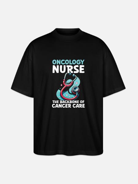 Oncology Nurse, Trained - Stanley/Stella Oversized Unisex Organic T-shirt Blaster 2.0 - black