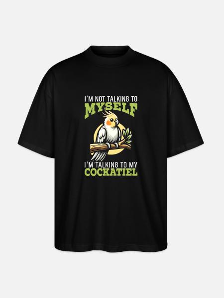 Cockatiel Lover Parrot - Stanley/Stella Oversized Unisex Organic T-shirt Blaster 2.0 - black