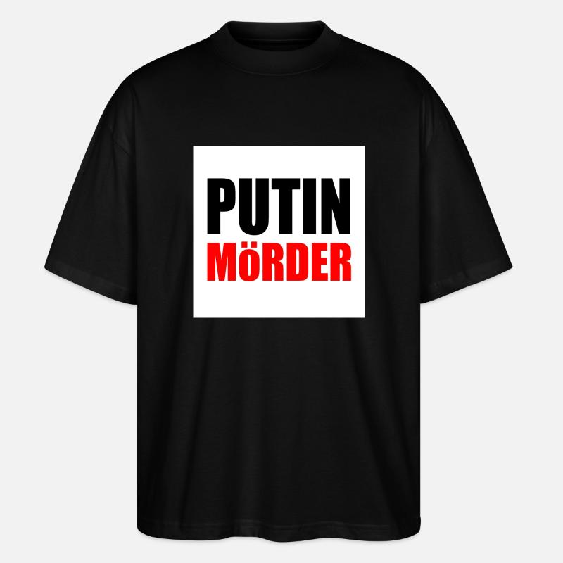 Putin mörder - T-shirt bio Blaster 2.0 coupe oversize Stanley/Stella Unisexe - noir